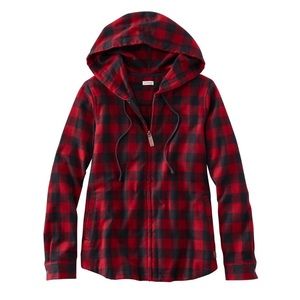 L.L.Bean Women’s Flannel Shirt Relaxed Zip Hoodie